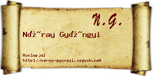 Náray Gyöngyi névjegykártya