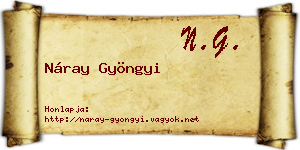 Náray Gyöngyi névjegykártya